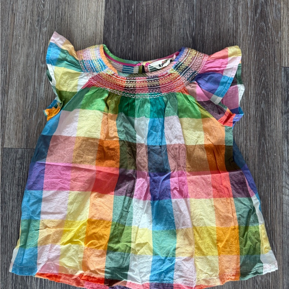 NWT Mini Boden Woven Smocked Top